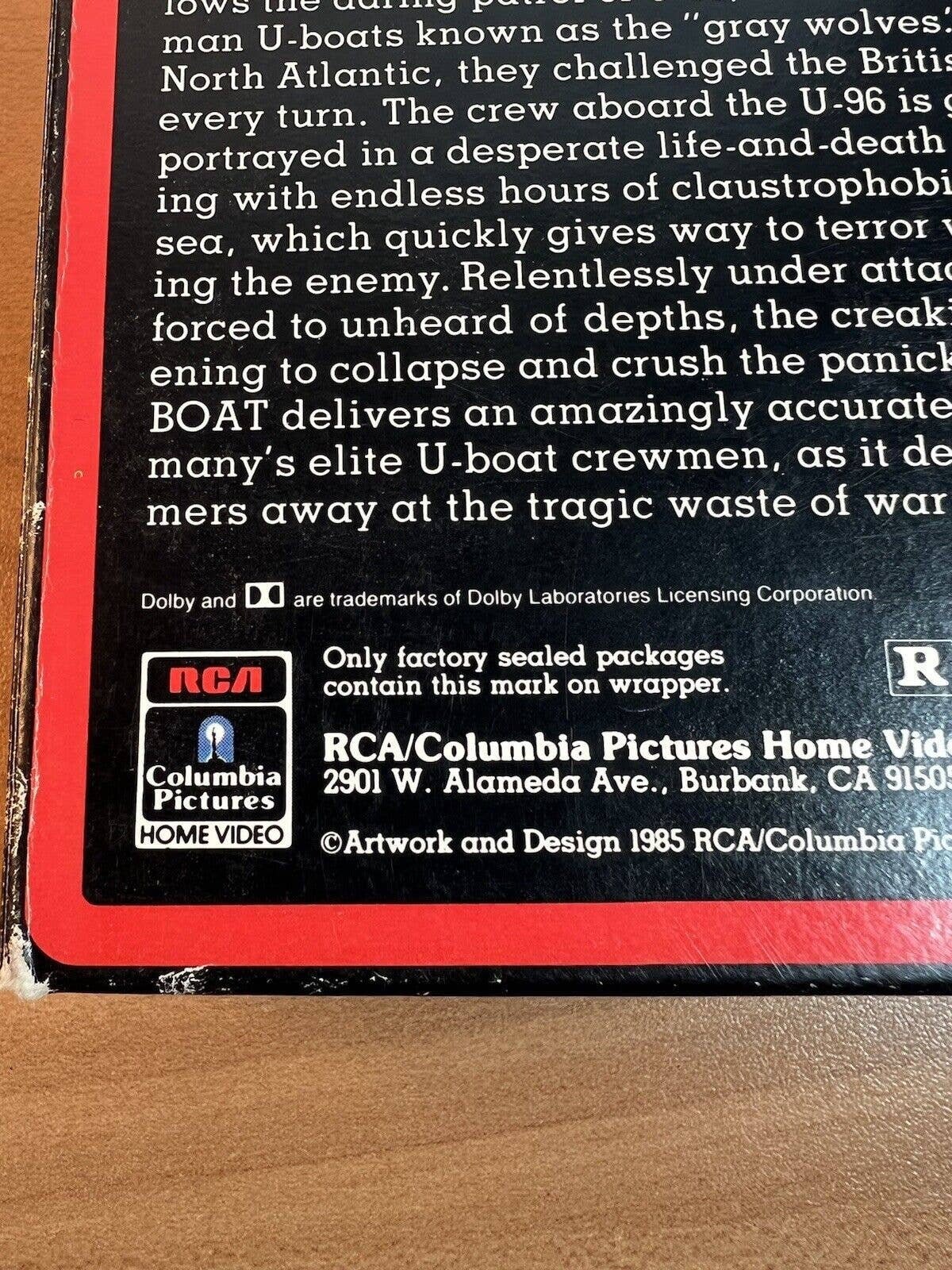 The Boat [formerly Das Boot] (VHS, 1985, Columbia Tristar) - Etsy