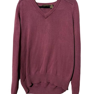 Vintage Eddie Bauer Mens Sweater Burgundy Size XLT 100% Cotton