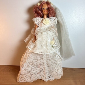Totsy Doll Red Hair Red Eyes Wedding Dress Vintage