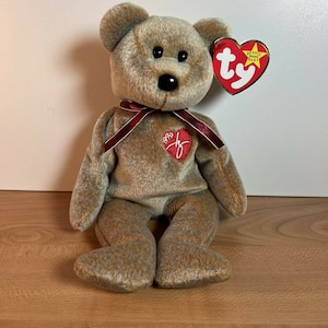 RARE Vintage Ty Inc. 1999 Signature Bear Beanie Baby With Tag Error 8"