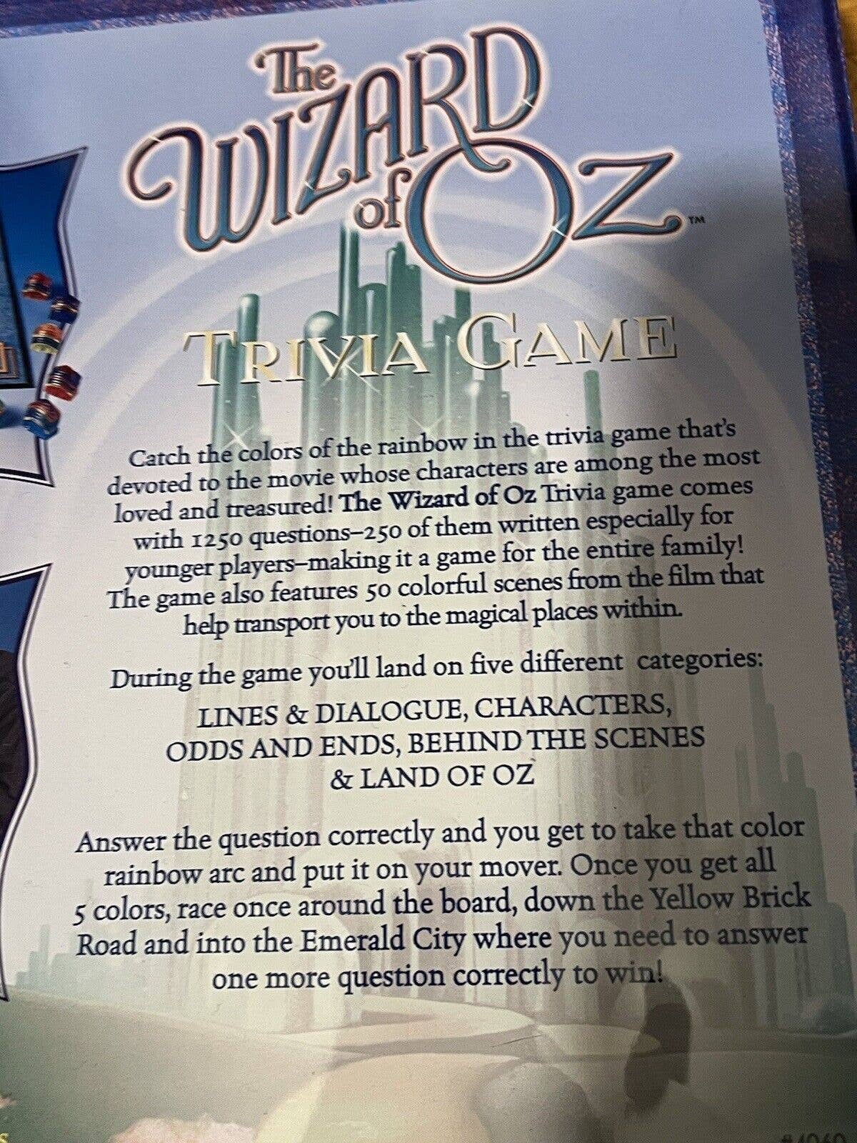 Vtg the Wizard of Oz Trivia Game in Collectors Tin 1999 Edition