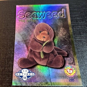 1999 Ty Beanie Babies Series 2 Retiré Chase Blue Seaweed The Otter Card #285