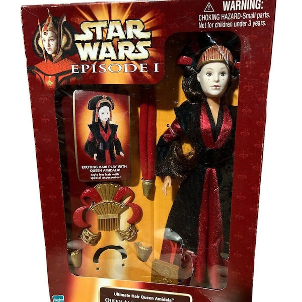 1998 Hasbro Star Wars Episode I 12" Ultimate Hair Queen Amidala Doll - NEW