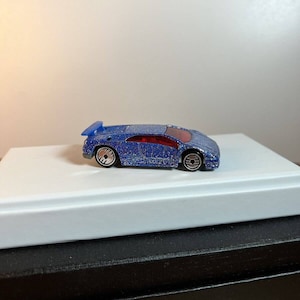 Mattel Hotwheels 1990 Blue Sparkle Fast Vintage Sport Diecast Car