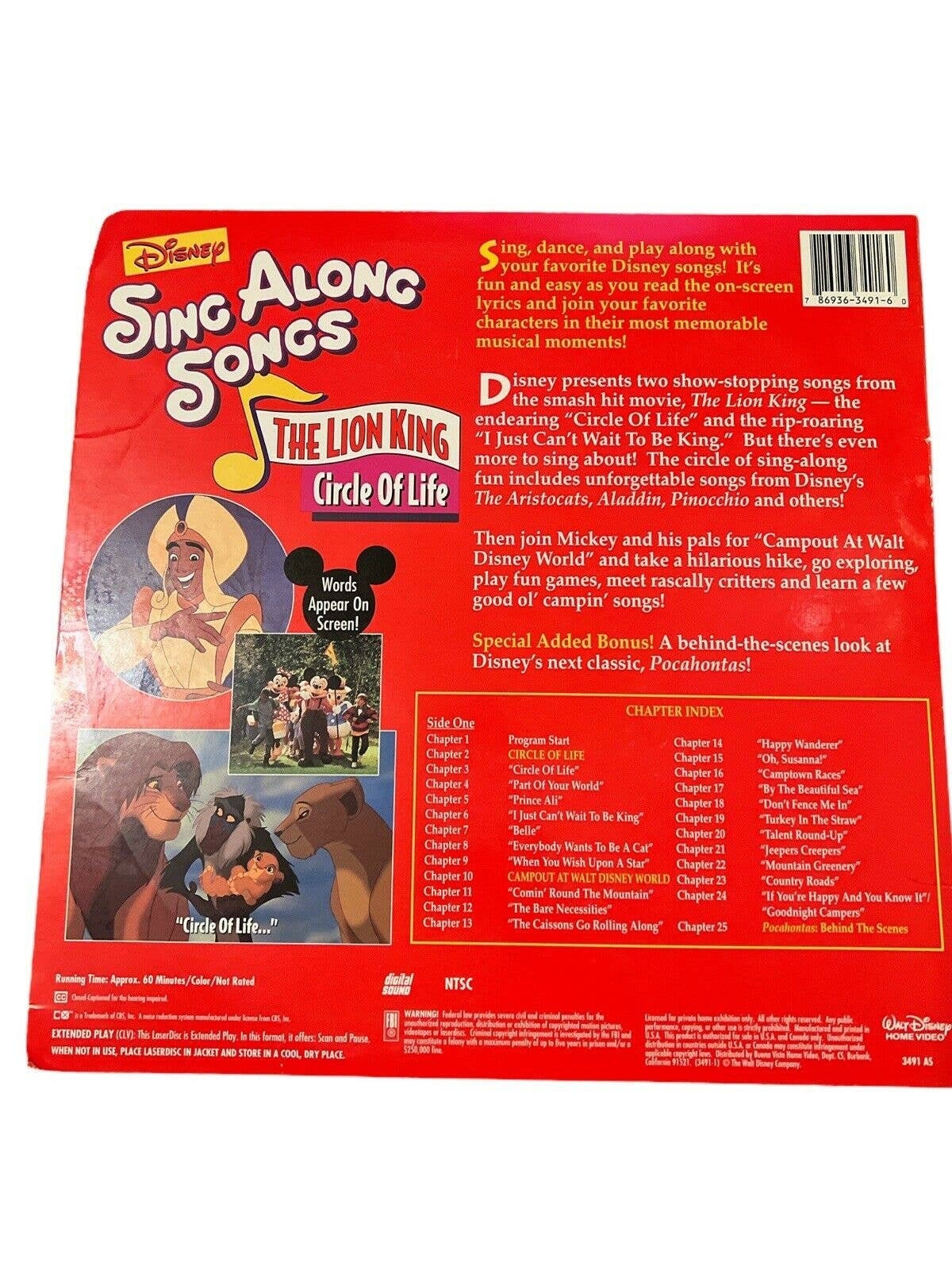 Disney Sing Along Songs the Lion King Circle of Life