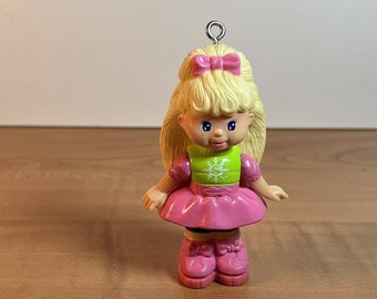 Vintage Mattel 1993 McDonalds Sally Secrets Paper Punch Doll Toy Blonde 3.5 in