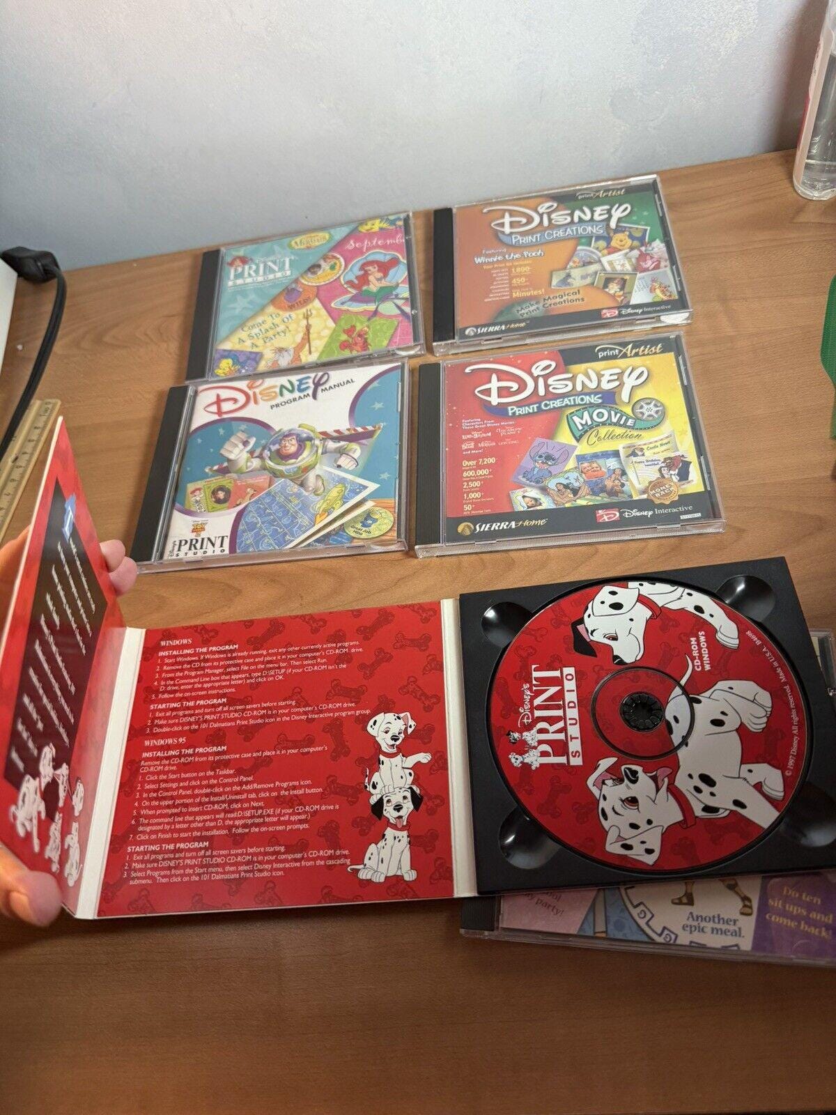 1990s Disney Print Studio Lot of 7 CD-ROM Software Programs