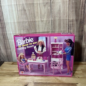 Vintage 1994 Barbie So Much To Do Dining Room Playset Open Box