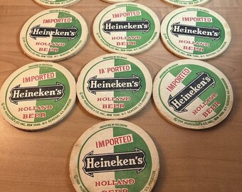 Porta-copos vintage HEINEKEN Green Biere Bier Bar Pub Tavern Holanda (10)