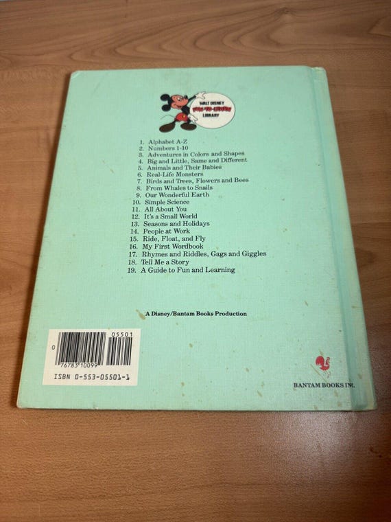 1983 Walt Disney Bantam Books Fun-to-learn Library Alphabet A-Z