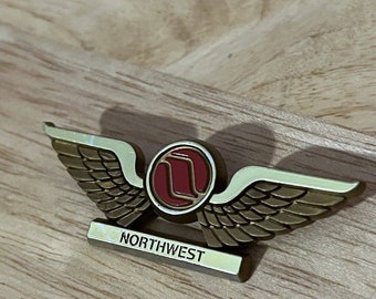 Vintage 1960's Northwest Airlines Souvenir Advertising Pin 2.5”