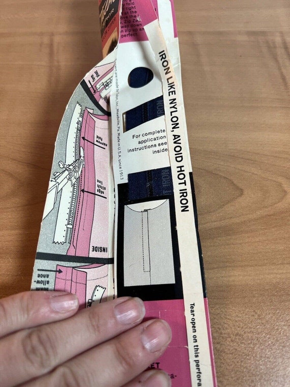 Talon Zipper Vintage Navy Blue Nylon Coil 7 Inches Neckline 1960s