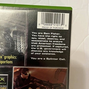 Tom Clancy's Splinter Cell Microsoft Xbox Video Game Complete 2002 image 4