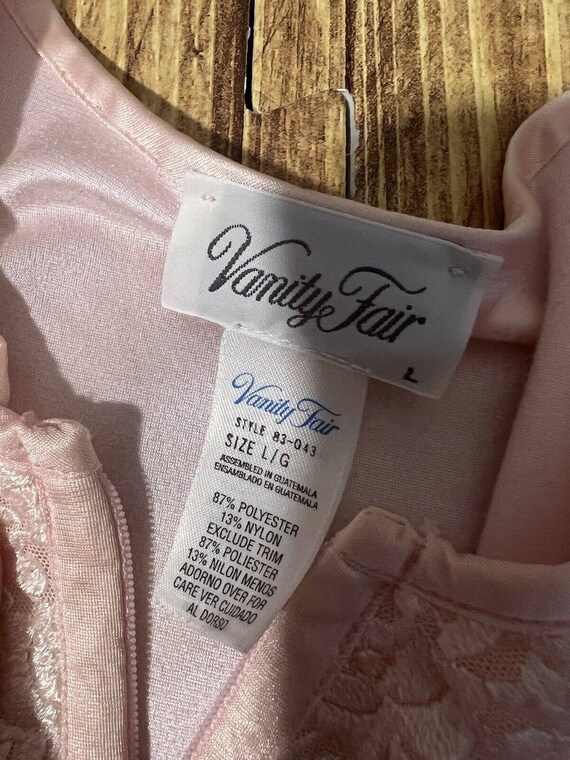 Vanity Fair Women's Pink Fleece Embroidered Duste… - image 7