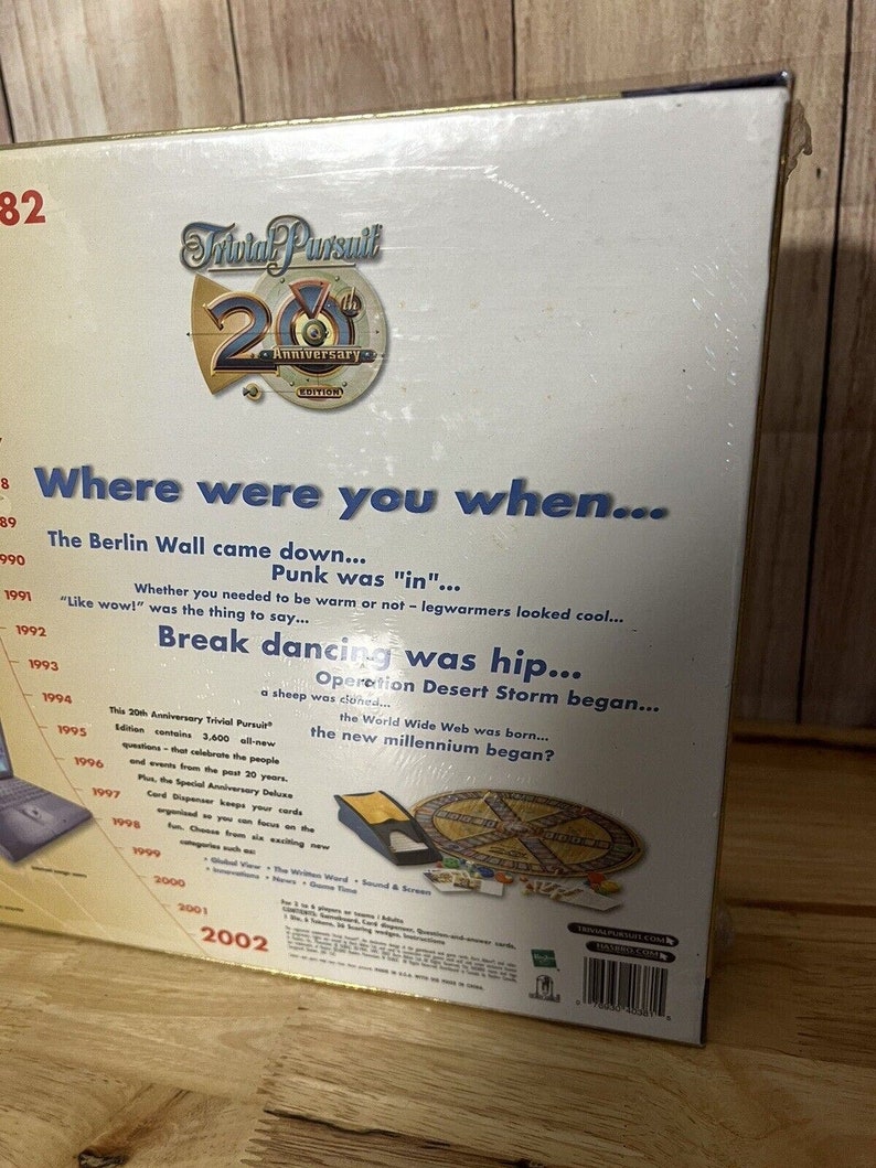 Trivial Pursuit 20th Anniversary Edition Board Game 80s 90s NEW 26