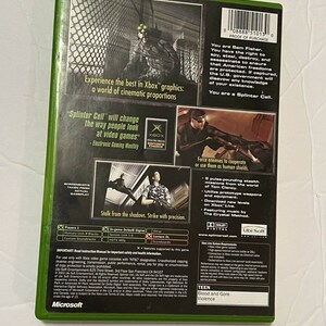 Tom Clancy's Splinter Cell Microsoft Xbox Video Game Complete 2002 image 3