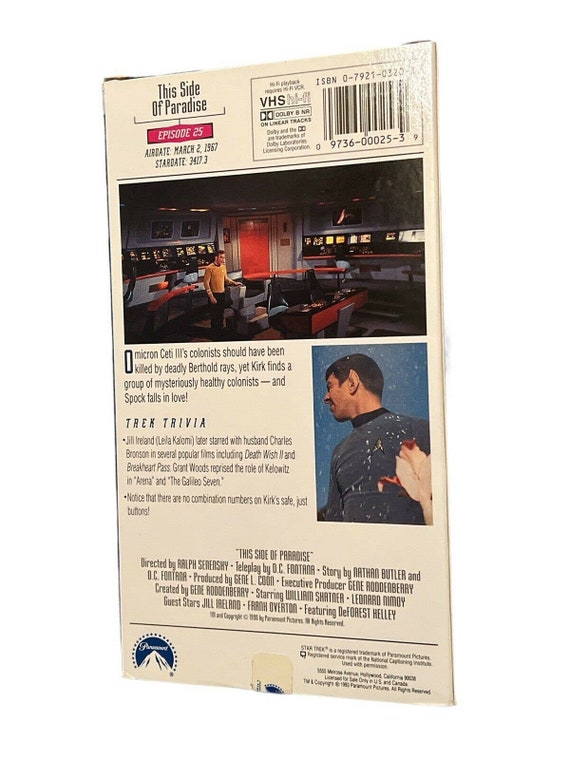Star Trek - Episode 25 - This Side of Paradise (VHS,1993) - Etsy