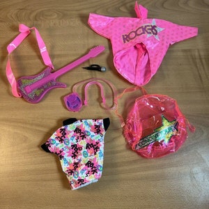 Vintage 1990s Barbie Rock n Roll Clothes and Accessories