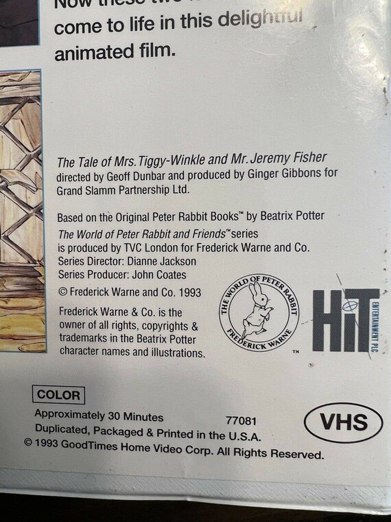 Beatrix Potter the Tale of Mrs. Tiggy Winkle and Mr. Jeremy