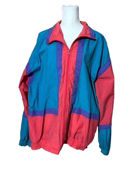 1990s Sports Accent Windbreaker Nylon Size Medium