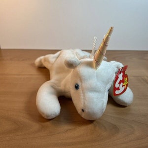 Retired Ty Mystic the White Unicorn Beanie Baby Stuffed Toy 1993