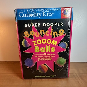 Vintage Curiosity Kits Super Dooper Bouncing Zoom Balls NEW! 1999 Ages 6+
