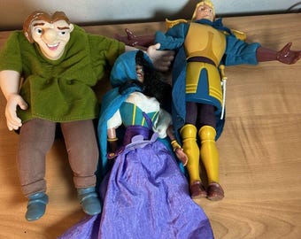 Disney Hunchback of Notre Dame Burger King Toy Quasimodo Phoebus Esmeralda VTG
