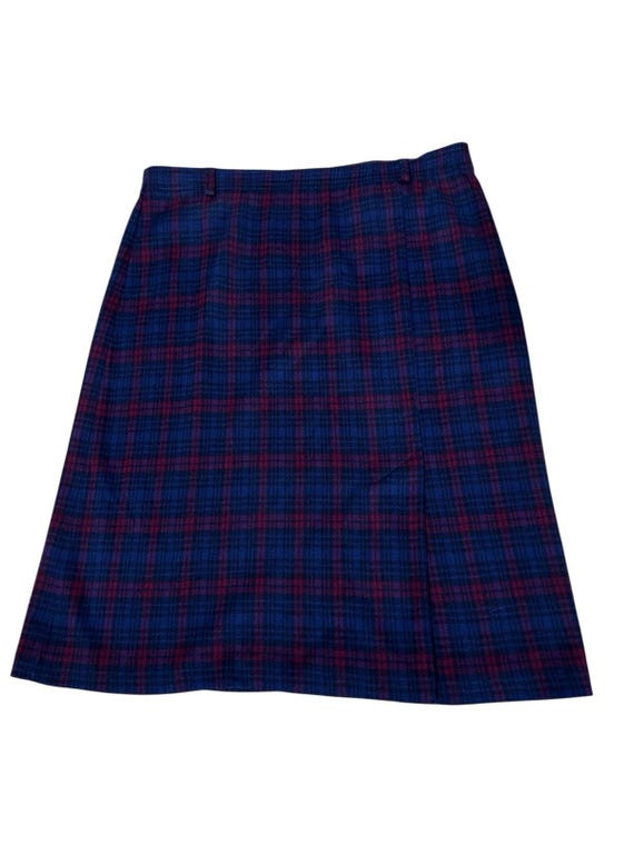 Cape Cod Sportswear, Skirt with Pockets Plaid Sz 14 Vintage Made In USA 28” View 2