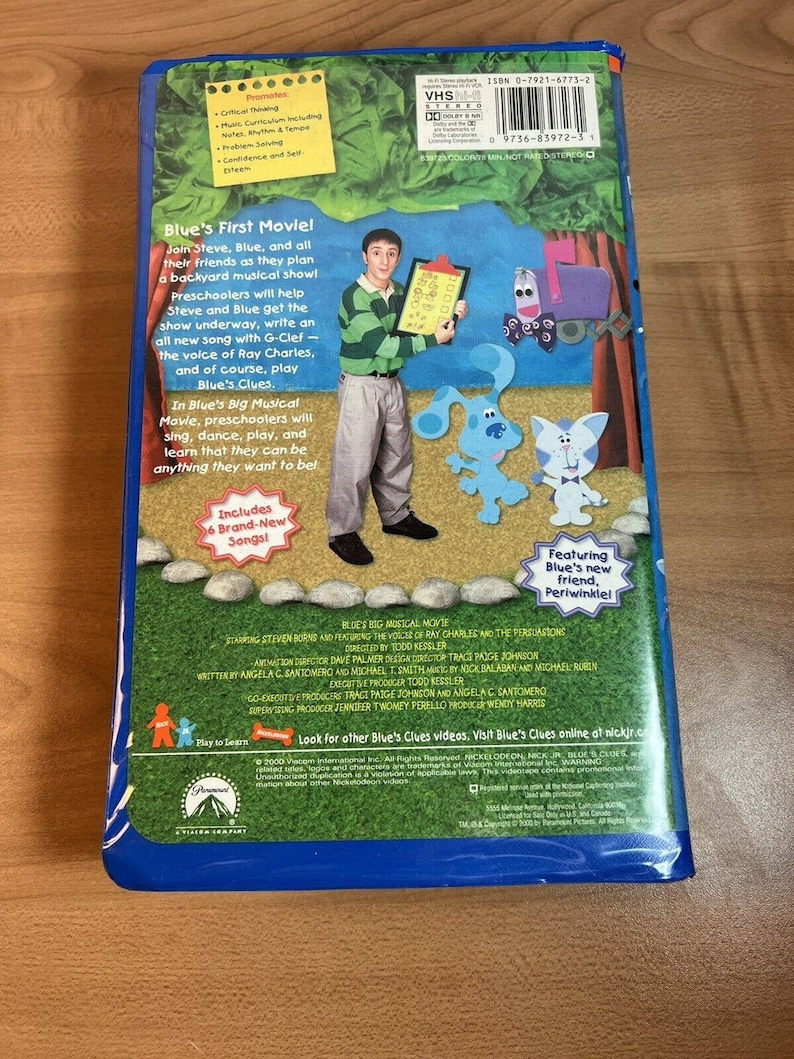 Blue's Clues Blue's Big Musical Movie Vhs Blue's Clues Big Musical Movie VHS Steve Burns Nick Jr - Etsy