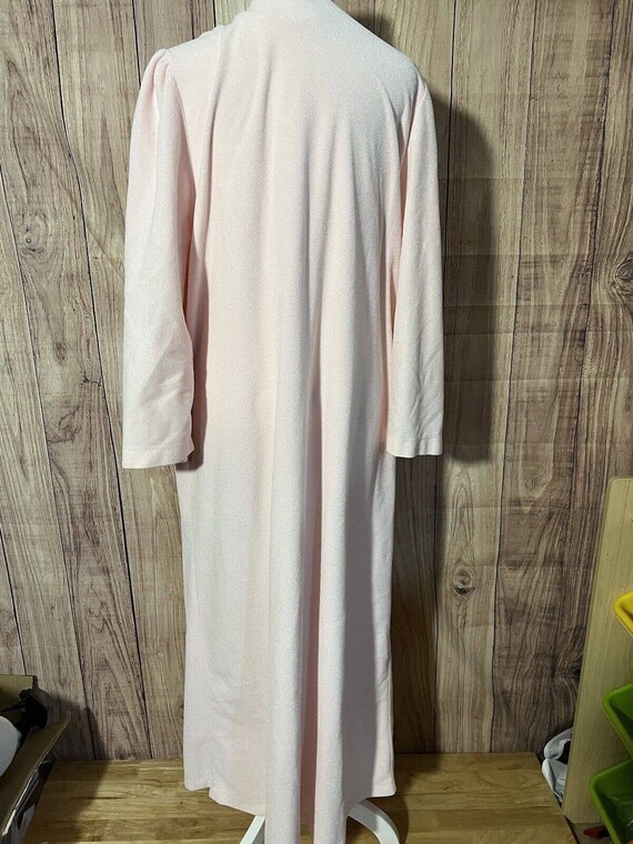 Vanity Fair Women's Pink Fleece Embroidered Duste… - image 6