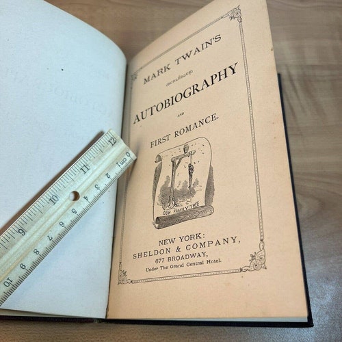 1871 Mark Twain's Autobiography shops & 1st Romance 1ST Edition/ 2nd State