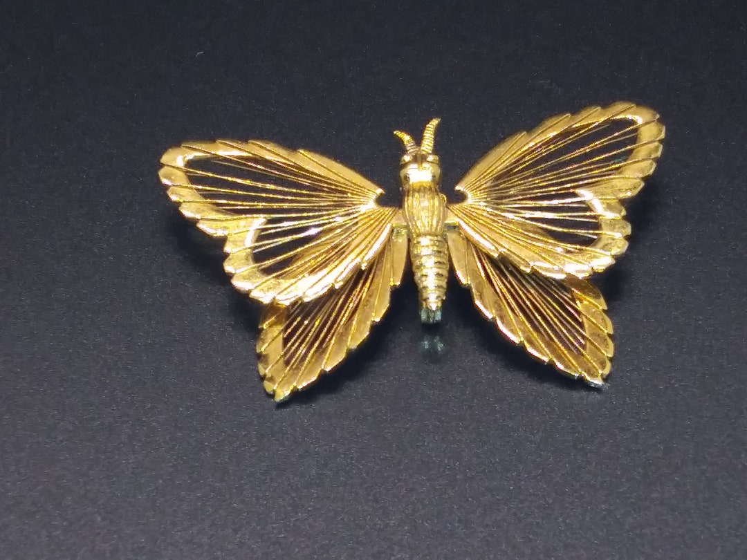 Broche Papillon Vintage Marquée Monet - état Très Bon, Occasion