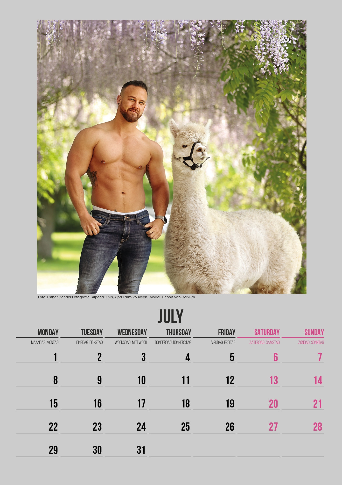 Alpaca & Hunk Calendar 2024 Etsy