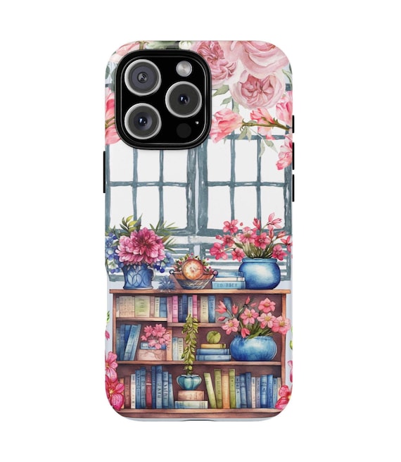 Book Lover Phone Case Floral Phone Case Tough Case for Bookworm