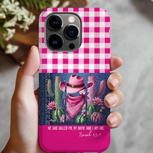 Christian Cowgirl Phone Case: Western Bible Verse, Impact Resistant