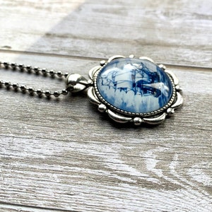 Delft blue necklace/Nautical Necklace/Sailing jewelry/Glass cameo necklace/Blue Pendant necklace/Dutch necklace/Gift for Oma image 5