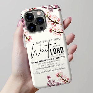 Christian Floral Phone Case, iPhone 16 pro case, Inspirational Christian Case, Bible Verse Design, Tough Case with Scripture, Samsung,Pixel