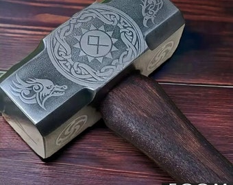 Wikingerhammer, Thorshammer, Kriegshammer, Schmiedehammer, personalisierter Hammer, Tischler-Holzbauwerkzeug, Kampfhammer, Larp-Hammer