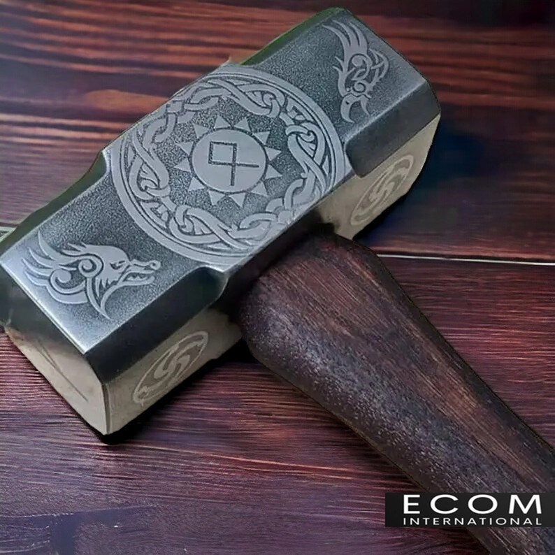 Handforged Thor Viking Carbon Steel Hammer, Battle Hammer, Personalized Hammer, Viking War Hammer, Custom Hammer, Unique Hammer Best Gift Viking Hammer 2