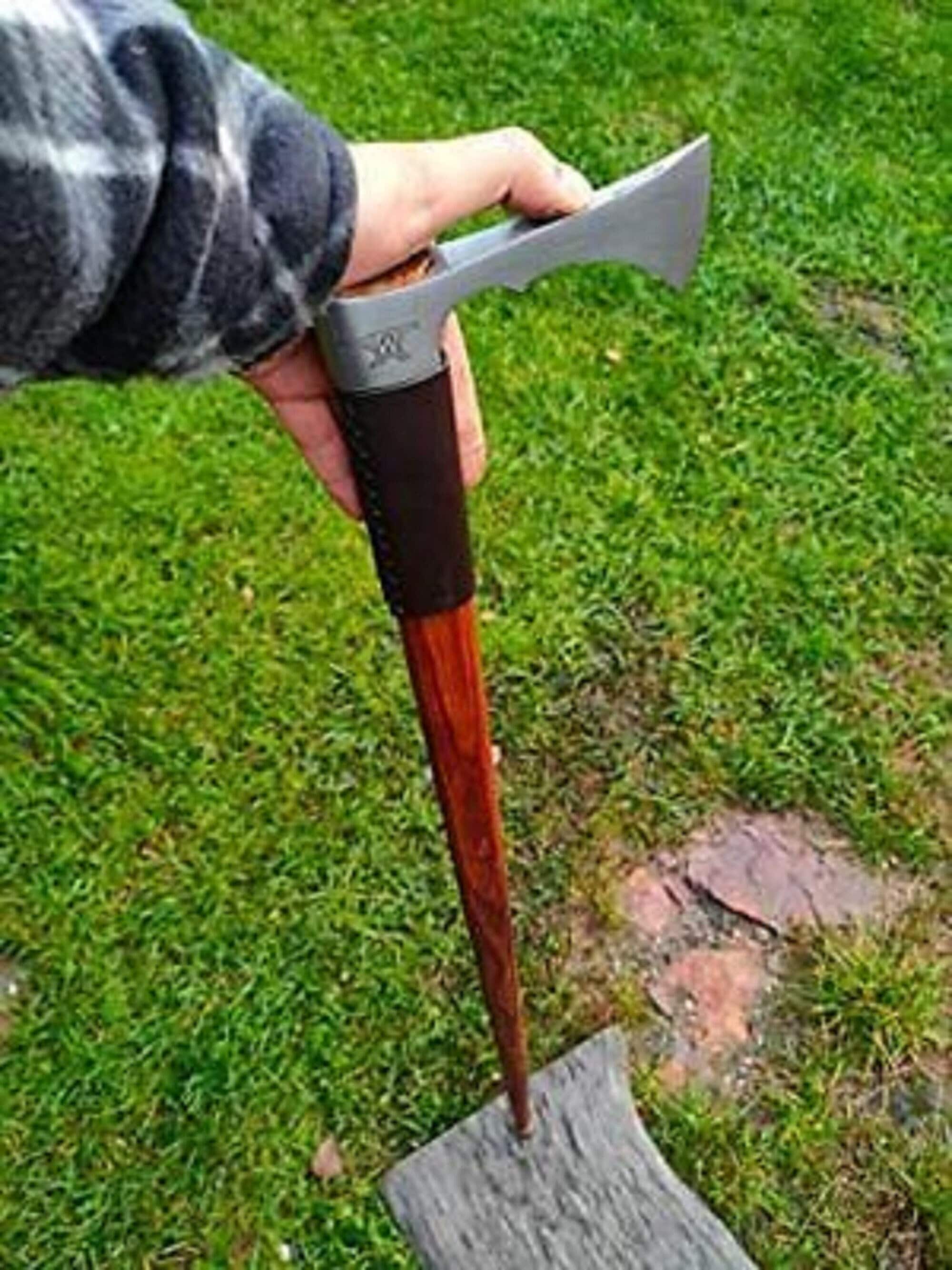 Vintage Ax Walking Stick Cane Walking Stick Axe Ax Walking Etsy