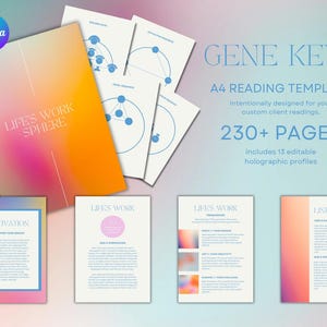 Gene Keys-leessjabloon voor meer dan 230 pagina's voor Gene Keys-gidsen | Gene Keys-canvasjabloon | Gene Keys-profielaflezing