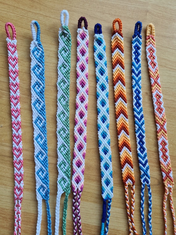 Beautiful Handmade Friendship Bracelets in Your Chosen Colour and Design Chevron Candy Stripe Zigzags Watermelon Diamond Flags Arrowhead Etsy Canada