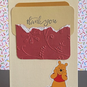 Carte de remerciement Winnie l'ourson | Orné de Winnie l'ourson avec approbation l Carte de vœux faite à la main Disney