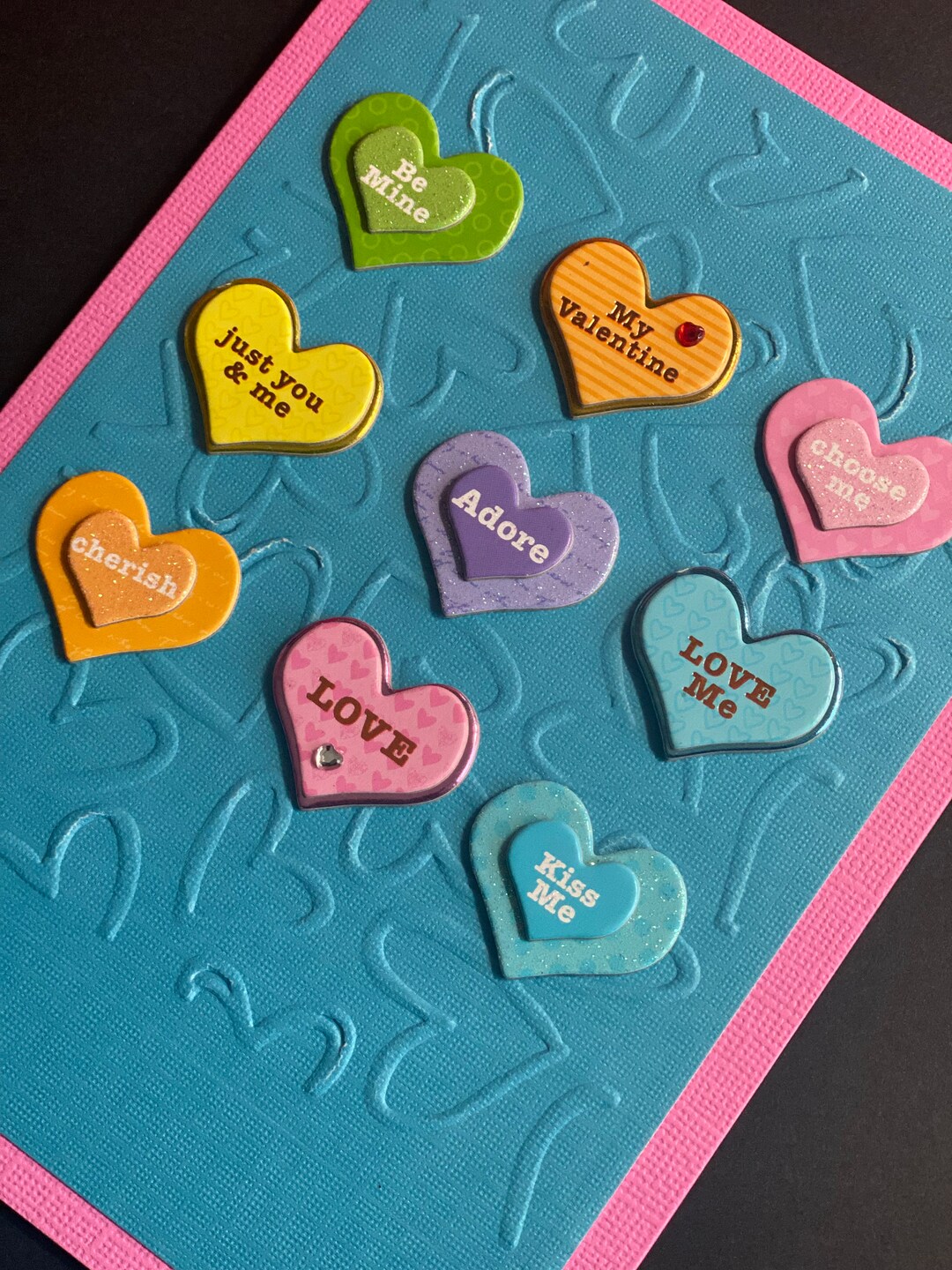 Candy Hearts Valentine Card | Personalized Love Message Greeting - Etsy