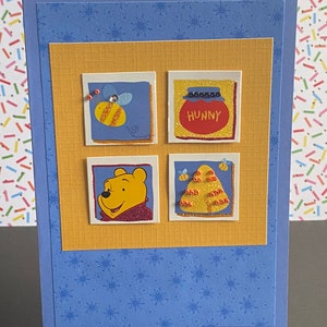 Winnie The Pooh Bee's and Honey Card | Orné de Winnie l'ourson l Disney Carte de vœux faite à la main