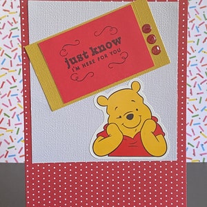 Winnie The Pooh Just Know Card | Embellished with Winnie the Pooh l Disney Handmade Greeting Card