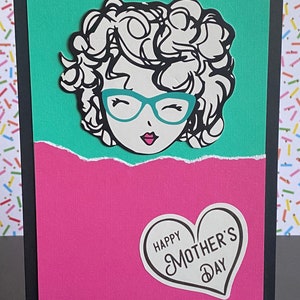 Happy Mother&#39;s Day Card I Embellished with Girl/Women and Happy Mother&#39;s Day