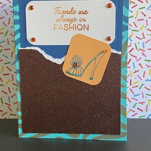 FRIENDSHIP-Friends Are Always Fashion Textured Card Stock Ink Stamped and Embellished with Gems.