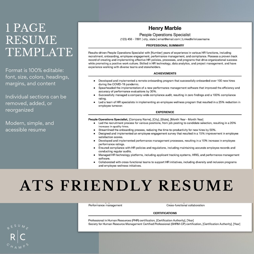 ATS Friendly Resume People Operations - Il 1080xN.4838622575 6hxr 