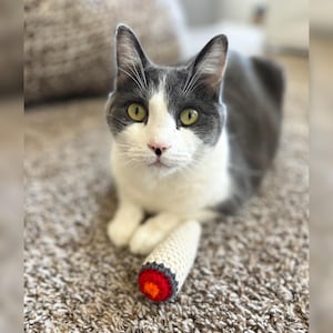 Juguete para gatos de crochet con hierba gatera/pre-roll para gatitos